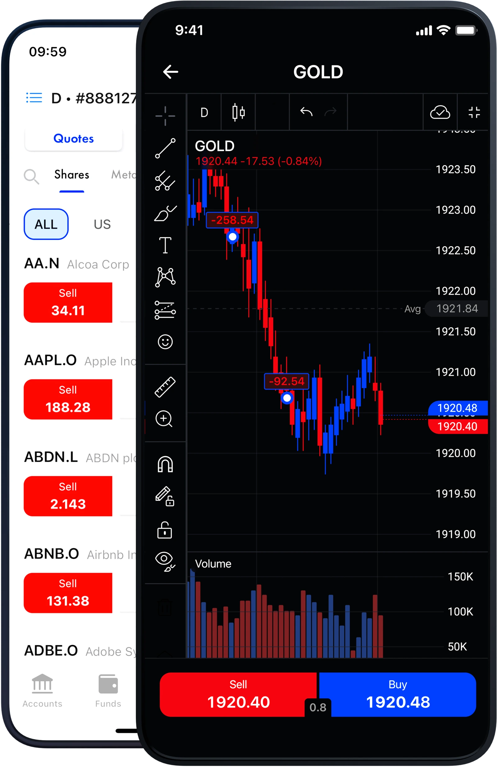 CryptoPro mobile trading interface